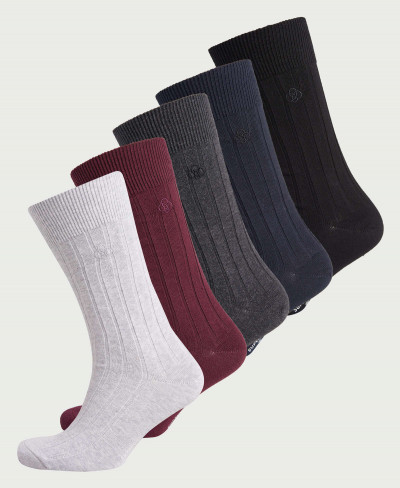 CASUAL RIB SOCK GIFT SET - Dark Multi