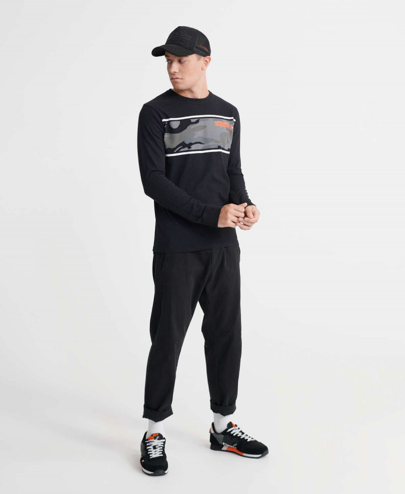 CORE LOGO CAMO STRIPE LS TEE