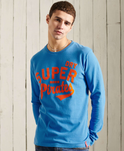 COLLEGIATE GRAPHIC LS TOP - Neptune Blue