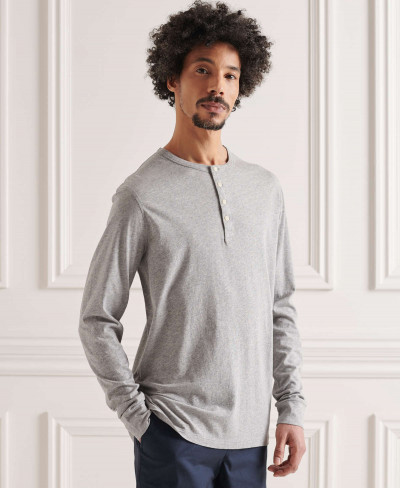 LIGHTWEIGHT ESSNTIAL LS HENLEY - Mid Marl