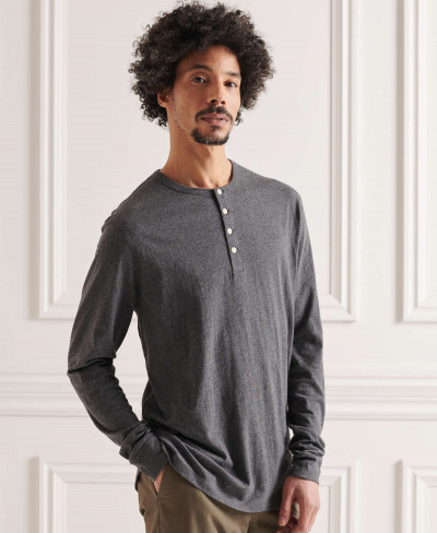 LIGHTWEIGHT ESSNTIAL LS HENLEY - Tar Marl
