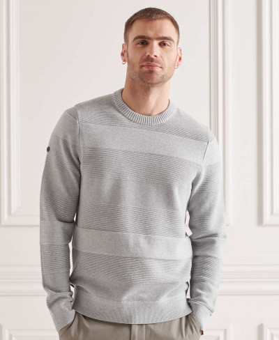 TEXTURED COTTON CREW - Mid Marl