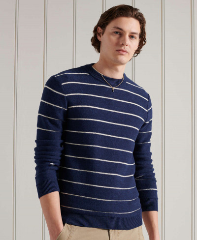 CALI SURF STRIPE CREW - Patriot Blue Stripe