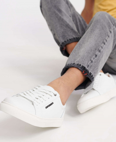 TRUMAN LEATHER LACE UP - Blanc