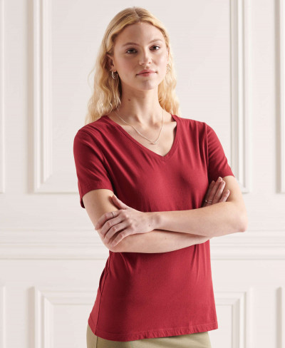 LIGHTWEIGHT ESSENTIAL VEE TEE - Moroccan Red