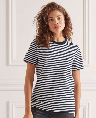 AUTHENTIC COTTON TEE - Eclipse Navy Stripe
