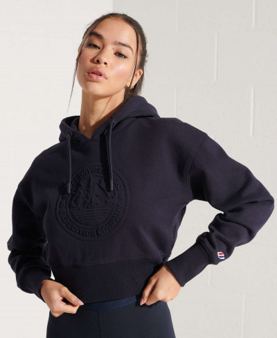 EXPEDITION EMBOSS BOXY HOOD - Deep Navy