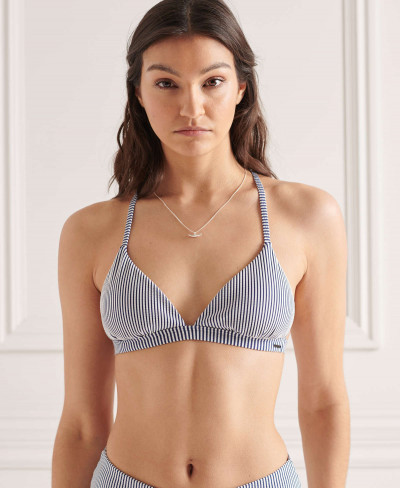 T BACK FIXED TRI BIKINI TOP - Regal Navy