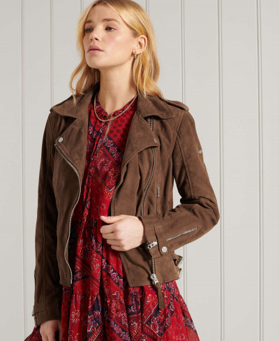 CLASSIC SUEDE BIKER - Tobacco Suede