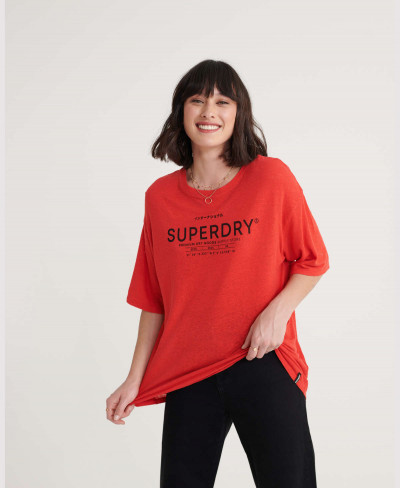 DESERT LINEN TEE - Apple Red