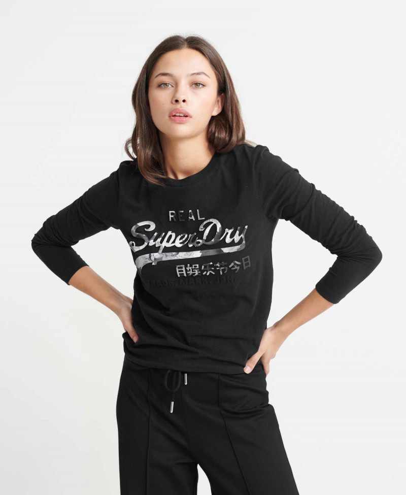 VINTAGE LOGO PHOTO ROSE LS TOP