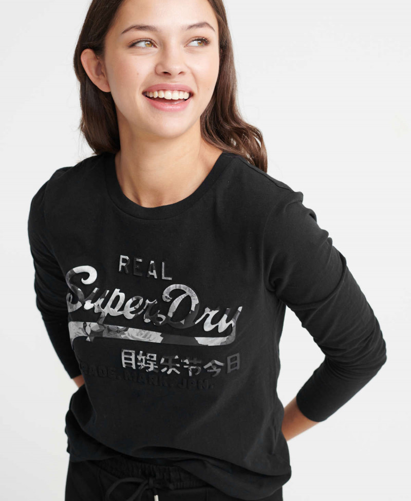 VINTAGE LOGO PHOTO ROSE LS TOP