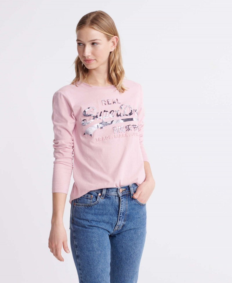 VINTAGE LOGO PHOTO ROSE LS TOP