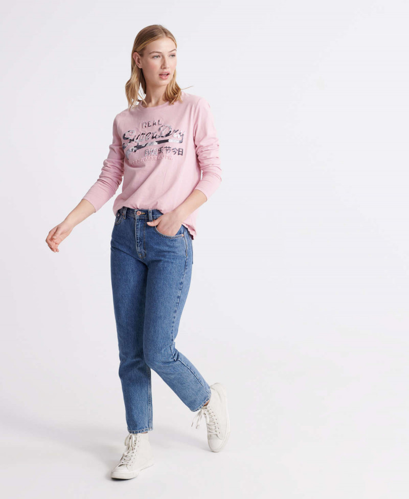 VINTAGE LOGO PHOTO ROSE LS TOP
