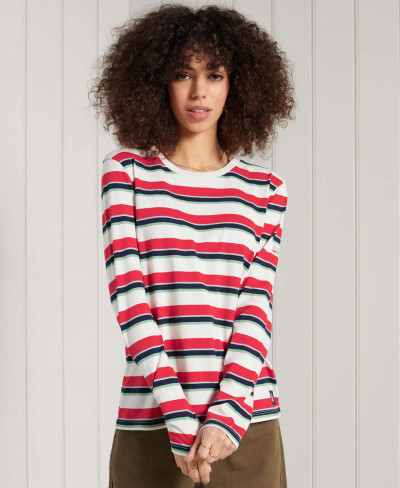 CALI STRIPE LS TOP - Apple Red Stripe