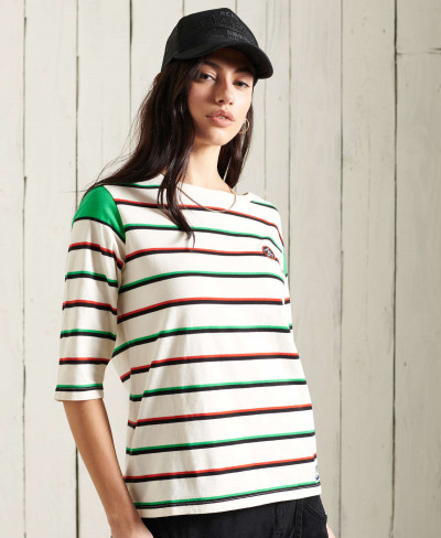 COLLEGIATE IVY LEAGUE CREW - Drop Kick Red Stripe