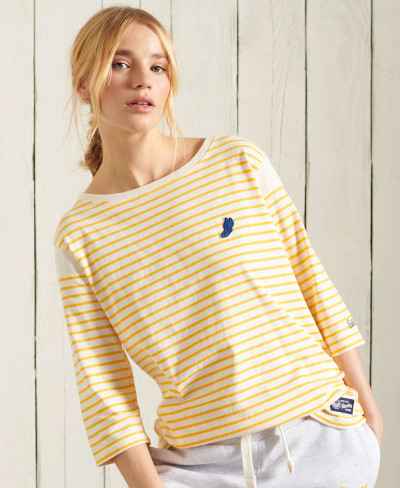 COLLEGIATE IVY LEAGUE CREW - Nautical Yellow Stripe