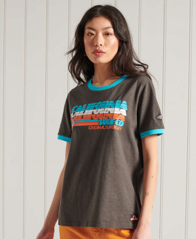 CALI SURF GRAPHIC RINGER TEE