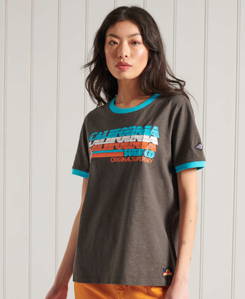 CALI SURF GRAPHIC RINGER TEE