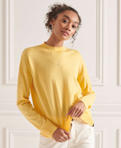 MERINO MOCK NECK - Pigment Yellow