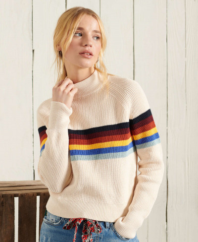 WHITAKER STRIPE CREW - Cream Quartz Stripe
