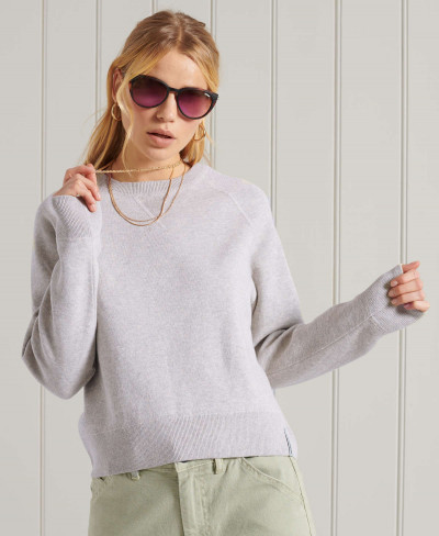 CORE COTTON CREW - Cloud Grit