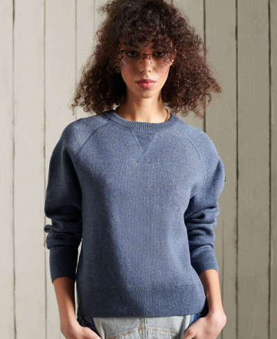 CORE COTTON CREW - Dark Indigo Grit