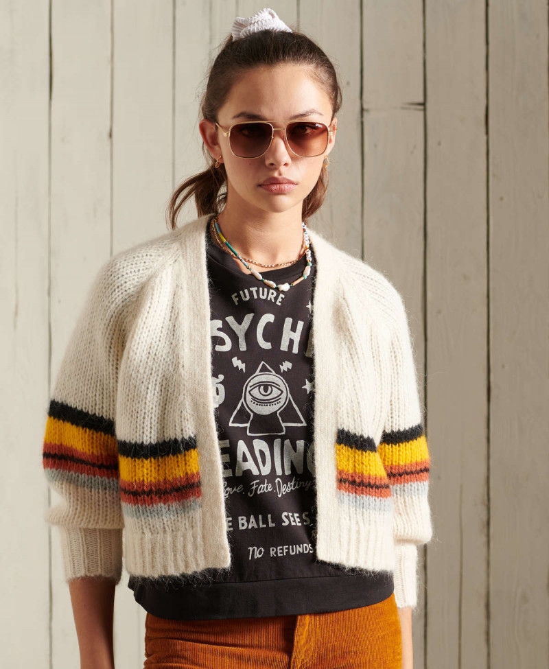 ALPACA BLEND STRIPE CARDIGAN