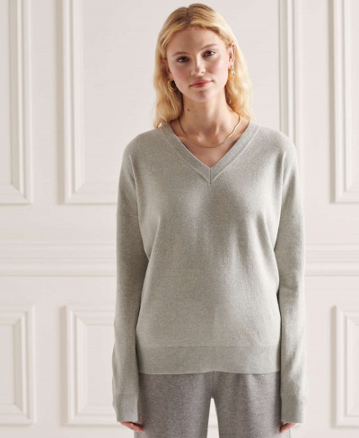 V NECK COTTON KNIT