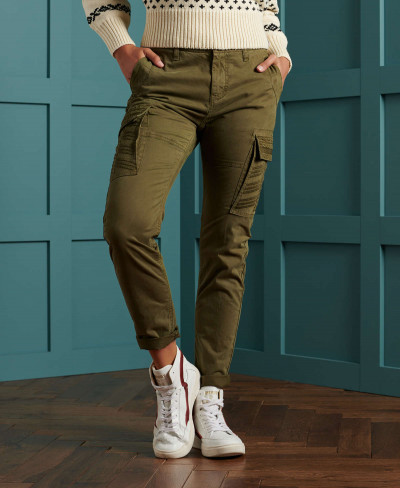Slim Cargo - Tuscan Olive Embroidered