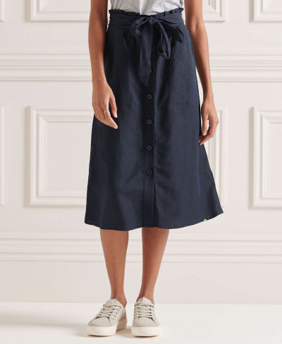 EDEN LINEN SKIRT - Atlantic Navy