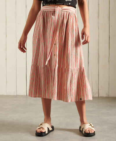 MIDI SKIRT - Pink Stripe