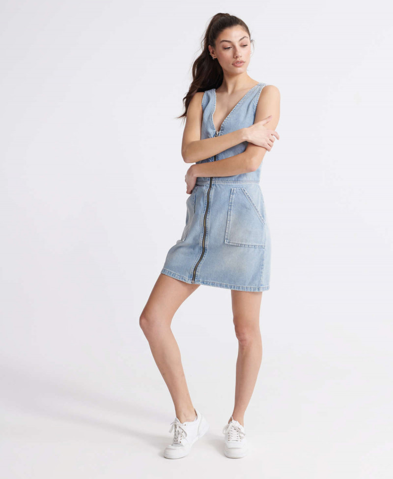 DENIM ZIPTHROUGH DRESS
