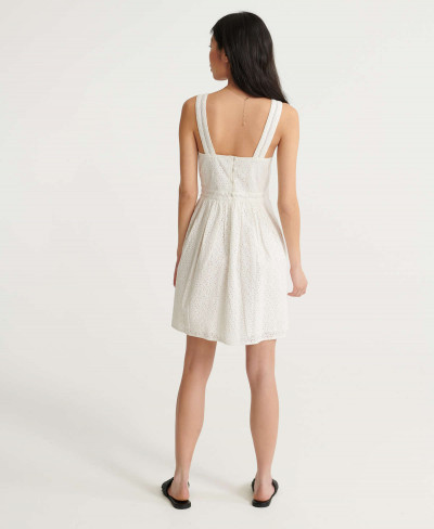 BLAIRE BRODERIE DRESS - Chalk White