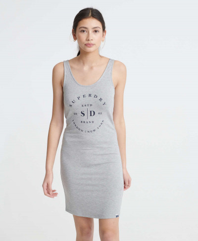 MINI GRAPHIC BODYCON DRESS - Grey Marl