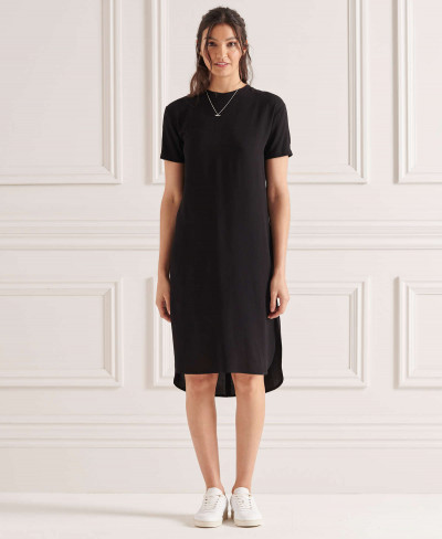 CURVE HEM SHIFT DRESS - Noir