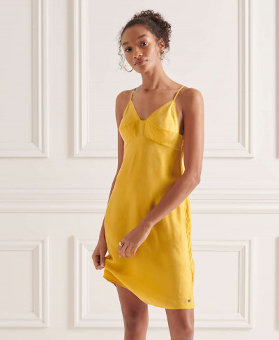 CUPRO CAMI DRESS - Sulphur Yellow