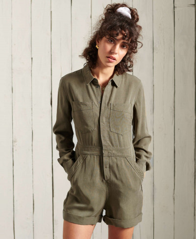 TENCEL PLAYSUIT - Khaki Wash
