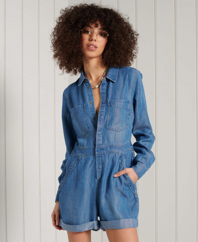 TENCEL PLAYSUIT - Mid Wash