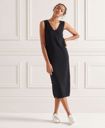 V NECK KNITTED DRESS