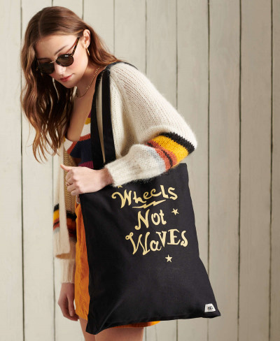 CANVAS GRAPHIC TOTE - Washed Black