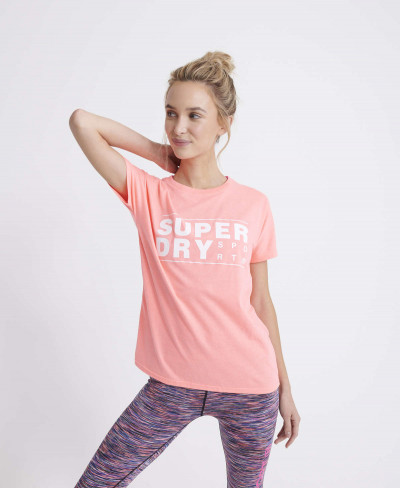 CORE SPORT GRAPHIC TEE - Phosphorescent Coral