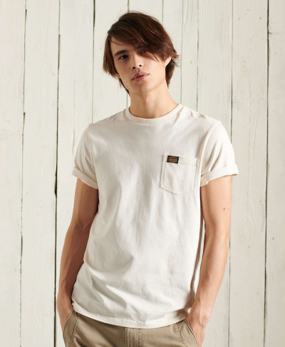 WORKWEAR POCKET TEE - Rice White
