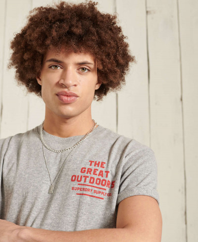 HERITAGE MOUNTAIN RELAX TEE - Grey Marl