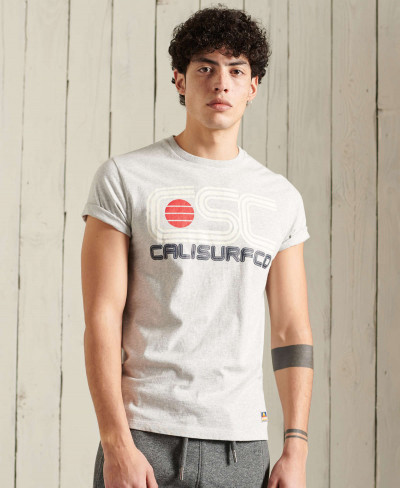 CALI SURF GRAPHIC TEE 180 - Grey Marl