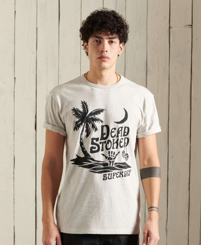CALI SURF GRAPHIC RLXD FIT TEE - Grey Marl