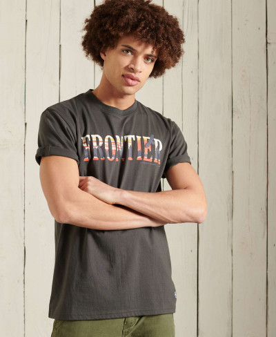 FRONTIER GRAPHIC BOX FIT TEE - Surplus Goods Olive