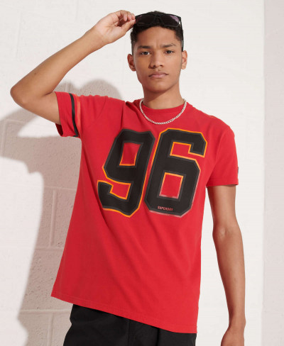 SPORT GRIT NUMBERS TEE - Risk Red