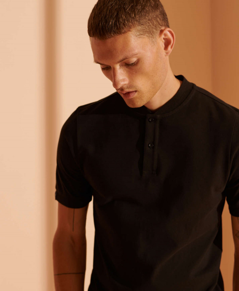 GRANDAD COLLAR PIQUE POLO