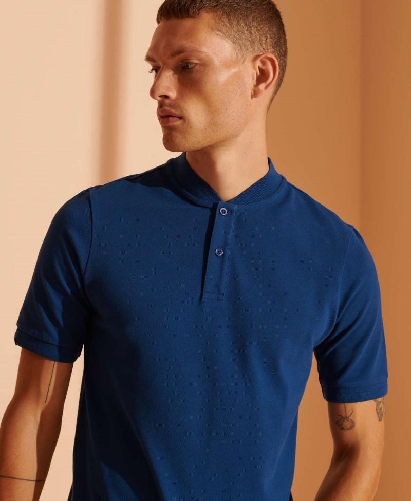 GRANDAD COLLAR PIQUE POLO